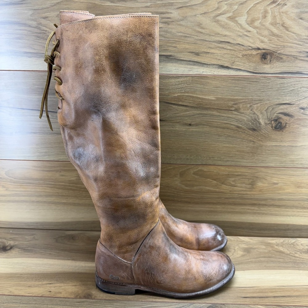 BEDSTU Manchester Tall Knee Boots 11 Tan Rustic Boho Festival Cobbler Series
